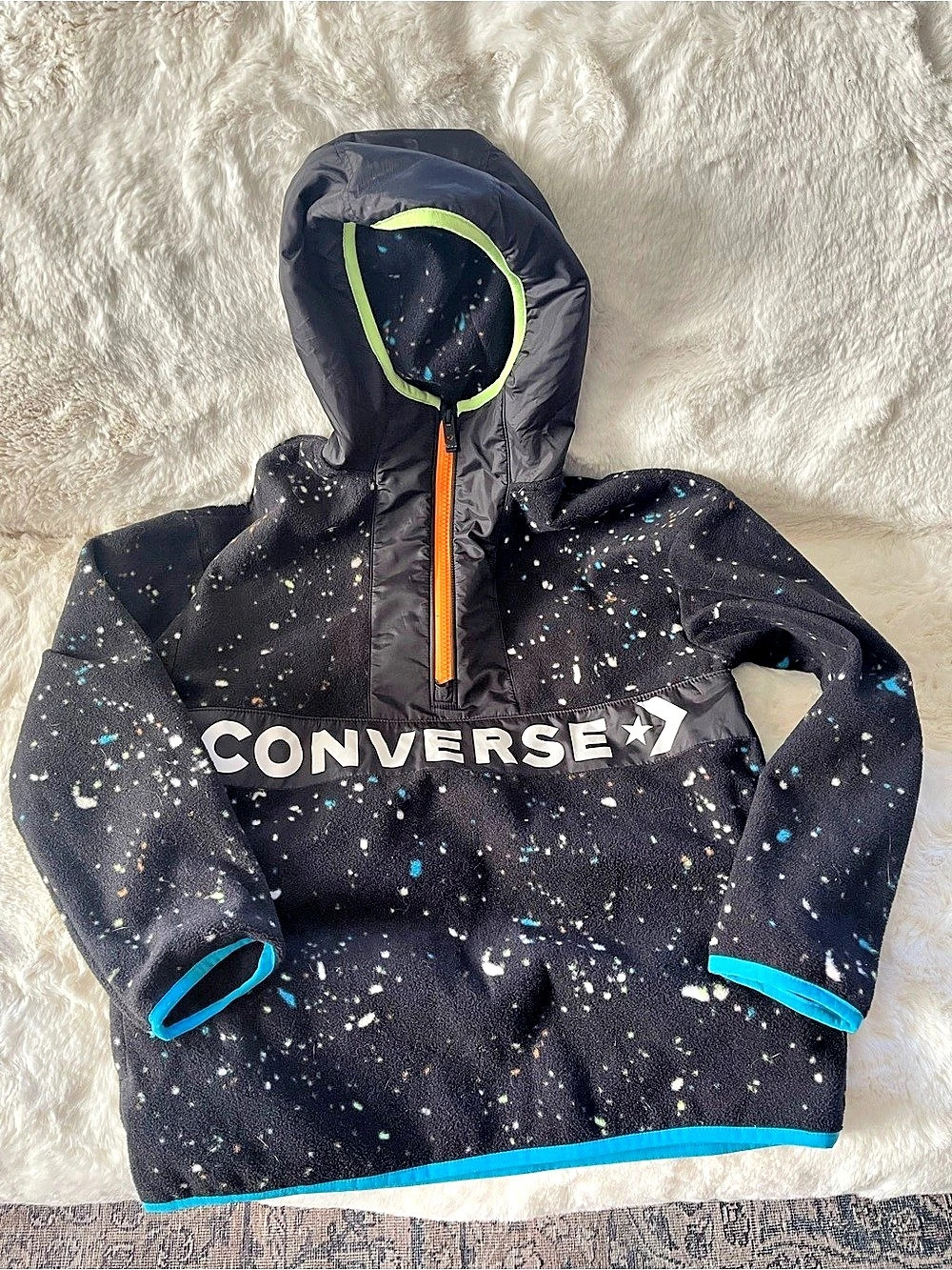 Converse Galaxy Print Hooded Fleece Jacket Size Boys Medium